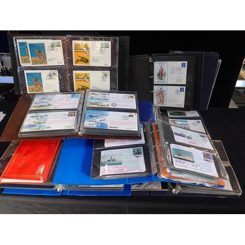 508 - AN ALBUM OF SIGNED MILITARY FIRST DAY COVERS

and a quantity military related albums of first day co... 