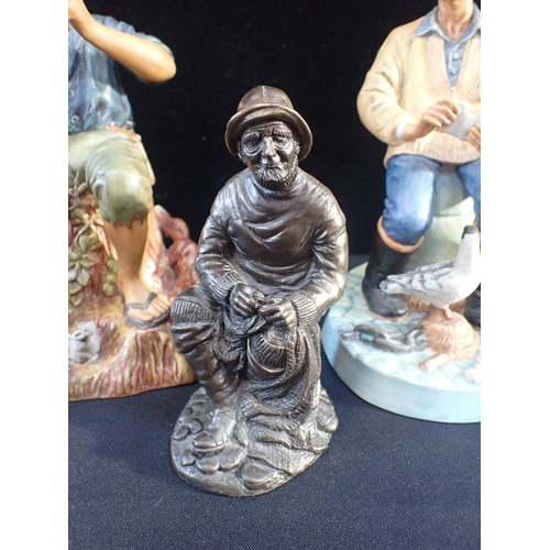 54 - TWO ROYAL DOULTON FIGURES - 'THE SEAFARER' HN2455 AND 'DREAMWEAVER' HN2283

together with a bronzed ... 