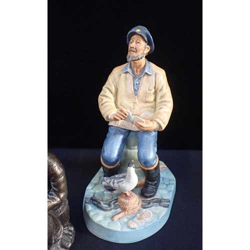 54 - TWO ROYAL DOULTON FIGURES - 'THE SEAFARER' HN2455 AND 'DREAMWEAVER' HN2283

together with a bronzed ... 