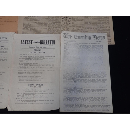 551 - GENERAL STRIKE 1926: A COLLECTION OF PAPER EPHEMERA

comprising London Latest Bulletins May 5th and ... 