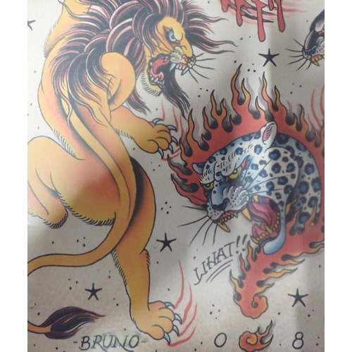 556 - TATTOO STUDIO FLASH BOOK

containing a number of tattoo designs by various artists.