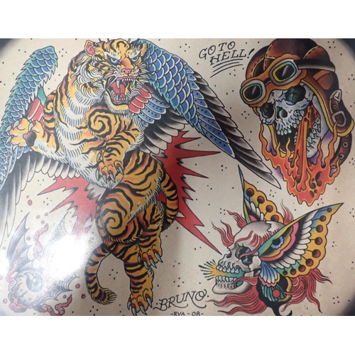 556 - TATTOO STUDIO FLASH BOOK

containing a number of tattoo designs by various artists.