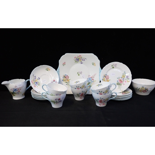 56 - A SHELLEY TEA SET FOR SIX

Wild Flowers pattern