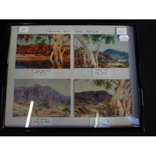 569 - ALBERT MANATJIRA: A SET OF EIGHT POSTCARDS

Aboriginal painter, framed