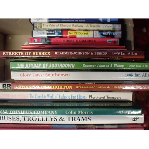 596 - A COLLECTION OF BOOKS ABOUT BUSES AND COACHES

also railways and other subjects