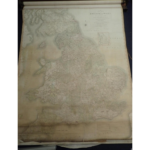 619 - JOHN CARY: CARY'S NEW MAP OF ENGLAND AND WALES WITH PART OF SCOTLAND...

June 11th 1791, with wash c... 