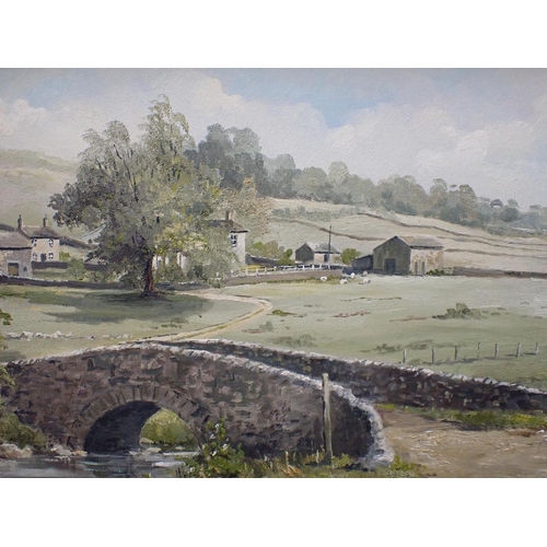 643 - PAULA COULING: WATERMILL AND CHURCH TOWER, POSSIBLY IN DORSET

oil on canvas, in gilt frame 74 x 54c... 