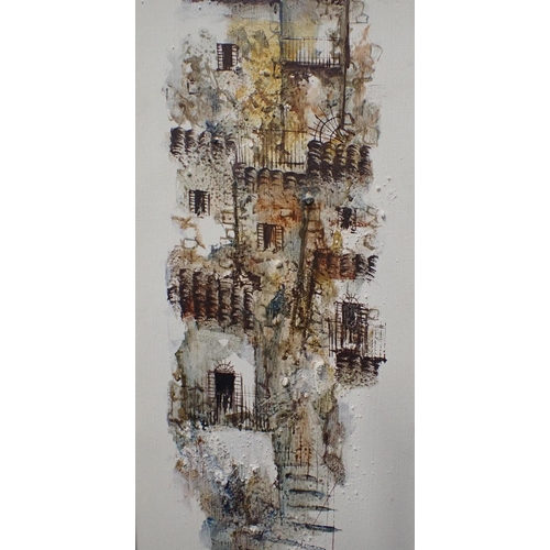 648 - JACQUES MINETTI 1927-2013: CONTINENTAL TOWNSCAPE

oil on canvas, framed 63 x 23.5cm