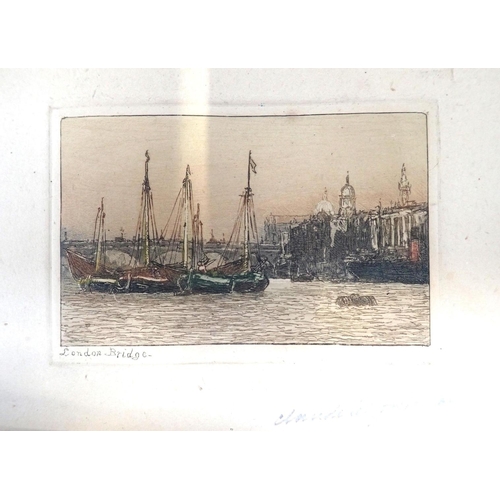 662 - CLAUDE HAMILTON ROWBOTHAM (1864-1941)

A collection of coloured etchings, mostly maritime scenes, fo... 