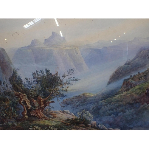 675 - ARTIST UNKNOWN, AN EXOTIC MOUNTAIN LANDSCAPE

Late 19th century, watercolour, 93 x 66 cms