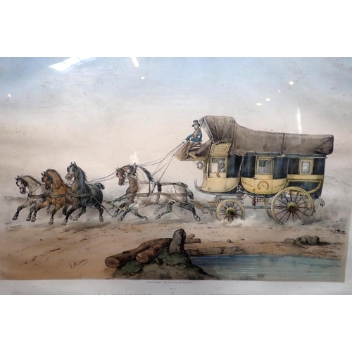 682 - AFTER ALBERT ADAM (1833-1900) 'A PAIR OF COACHING SCENES'

'Mail Coach' and 'La Diligence - Stage Co... 