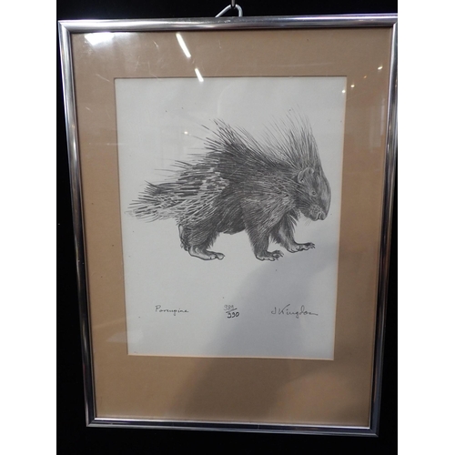 683 - *JONATHAN KINGDON (b. 1937) 'Porcupine' and 'Waterbuck'

from the 'African Mammals' series, signed l... 