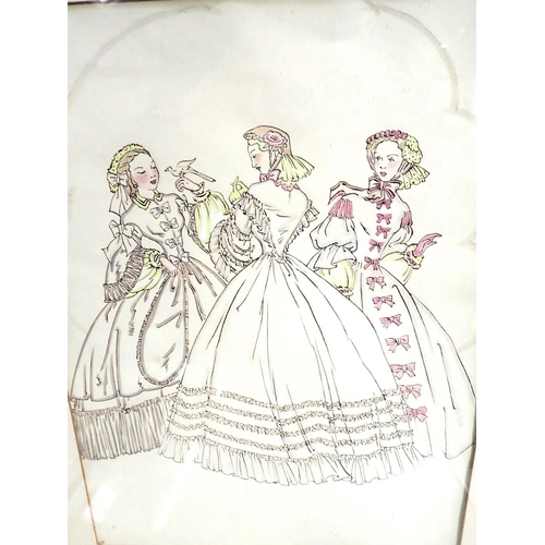 691 - HELEN EDWARDS; A SET OF FOUR COSTUME DESIGNS

pencil and watercolour, each 35 x 26cm (4)