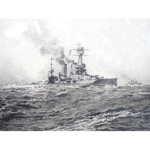 694 - A.E. HOWARTH AFTER WILLIAM LIONEL WYLLIE (1851-1931)

'The Kaiser Class with the flag of Admiral von... 