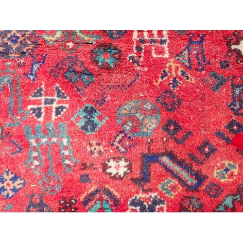 737 - A LARGE QASHQAI SHIRAZ CARPET

red ground 235 x 325cm