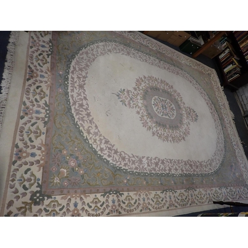 742 - A LARGE CREAM GROUND CHINESE RUG

273 x 370cm