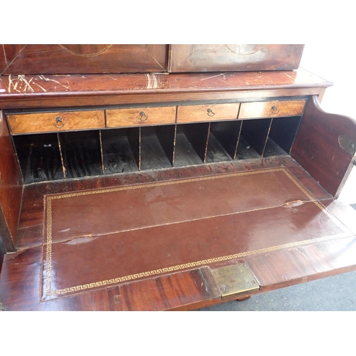 760 - A 19th CENTURY MAHOGANY SECRETAIRE BOOKCASE

the secretaire drawer with three drawers under, with wr... 