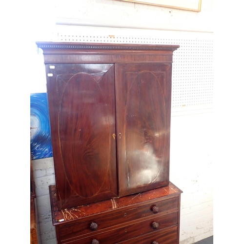 760 - A 19th CENTURY MAHOGANY SECRETAIRE BOOKCASE

the secretaire drawer with three drawers under, with wr... 