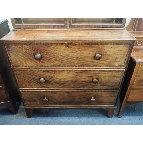 763 - A REGENCY MAHOGANY SECRETAIRE BOOKCASE

the glazed top section with old glass, pierced pediment and ... 