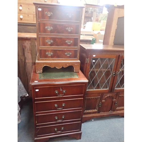 779 - A REPRODUCTION MAHOGANY TWO-DRAWER FILING CABINET

55cm wide, a similar bedside chest 45cm wide, and... 