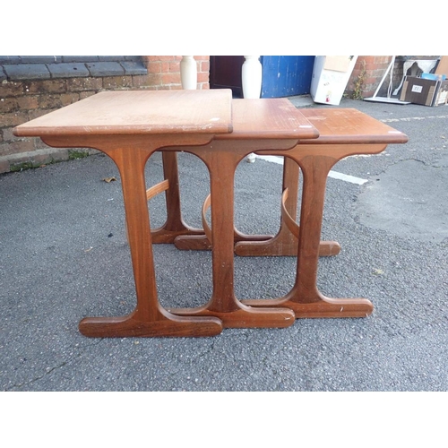 781 - G-PLAN: A FRESCO TEAK NEST OF TABLES

the largest 56cm wide