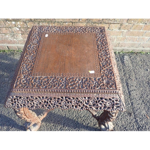 800 - A 19th CENTURY ANGLO-INDIAN CENTRE TABLE

with profusely carved frieze 60 x 60cm