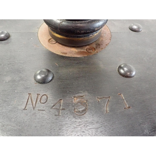 809 - A VICTORIAN REVOLVING PIANO STOOL, STAMPED 'W. BROS.'

No.4571, probably Wadman Bros, Bath, ebonised... 