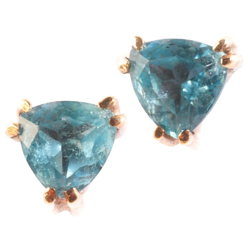 173 - A PAIR OF SAPPHIRE AND DIAMOND STUD EARRINGS

in 9ct gold, each set with an oval-cut sapphire over a... 