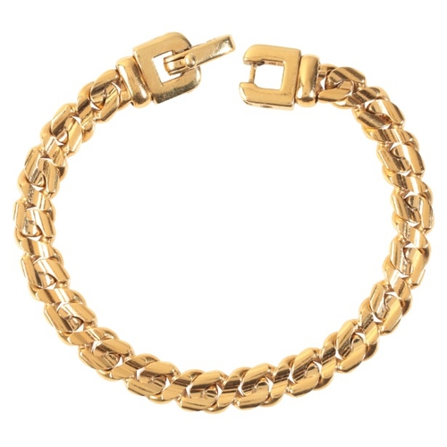 254 - AN 18CT GOLD BRACELET

in 18ct gold, comprising a series of stylised Cuban links, secured with a spr... 