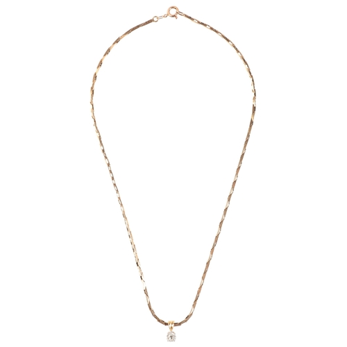 304 - A DIAMOND PENDANT NECKLACE

in 18ct gold, set with a round brilliant cut diamond of c.0.60 carats, t... 