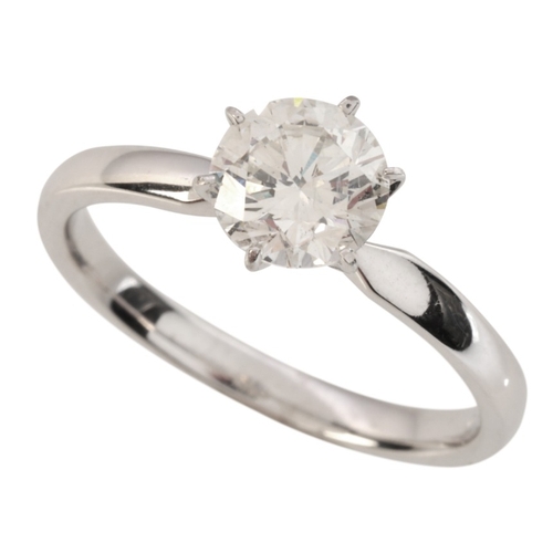 56 - A DIAMOND SOLITAIRE RING

in 14ct white gold, set with a round brilliant cut diamond of c.1.18 carat... 