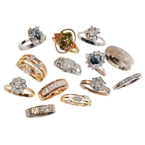 57 - A COLLECTION OF COSTUME RINGS

of varying designs, (c.43.8g gross weight) (13)