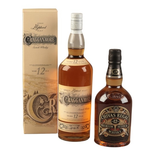 721 - CRAGGANMORE 12 Y.O. SINGLE MALT SPEYSIDE WHISKY

1 litre bottle, with card box, together with 70cl b... 