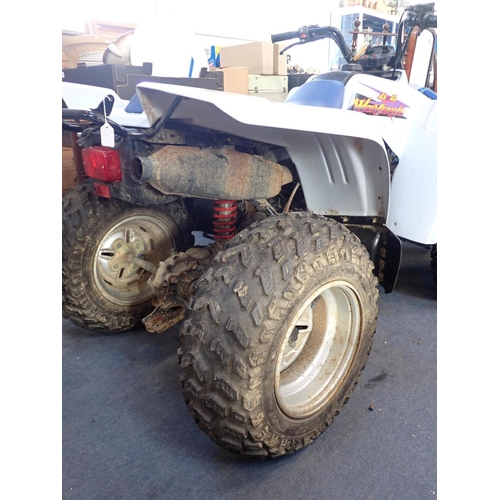 1 - A YAMAHA WOLVERINE 350 4 X 4 QUAD BIKE

with twin spotlights, front grille and tow bar (recently ser... 