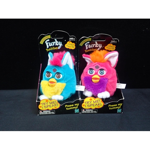 115 - FOUR BOXED TALKING FURBY BUDDIES

together with one Furby baby, and three boxed Furby Sleepy Time Be... 