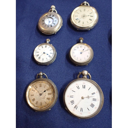 332 - A COLLECTION OF SILVER POCKET WATCHES

(10)