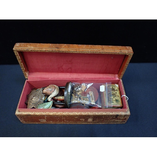 348 - A  QUANTITY OF SMALL COLLECTIBLES

including a silver Alpha Romeo model car, a pair of Regency boxes... 