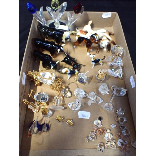 349 - A COLLECTION OF SWAROVSKI GLASS ORNAMENTS

and other small ceramic items