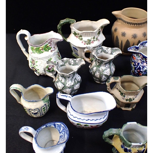 36 - A COLLECTION OF EARLY 19th CENTURY JUGS

including transfer printed examples by Rathbone, and others... 