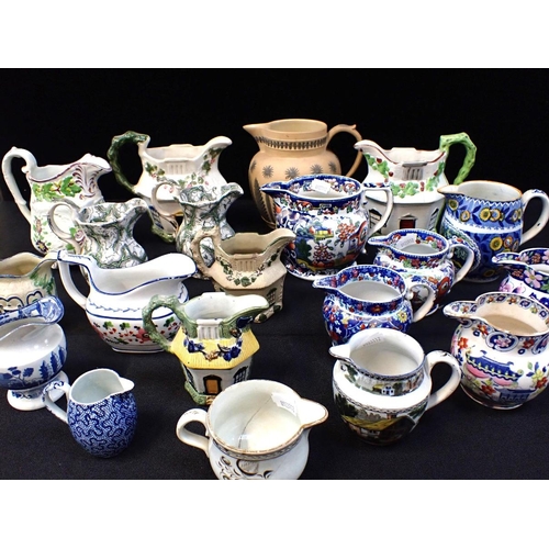 36 - A COLLECTION OF EARLY 19th CENTURY JUGS

including transfer printed examples by Rathbone, and others... 