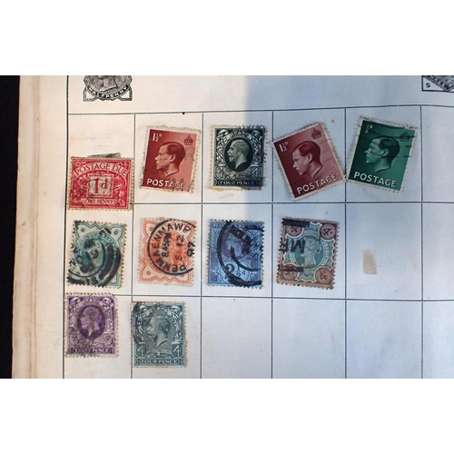 372 - AN EARLY 20TH CENTURY 'STRAND' GREEN CLOTH STAMP ALBUM

containing a mixed selection of interesting ... 