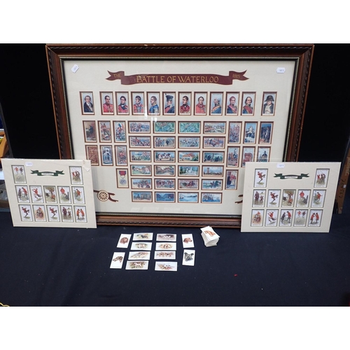 386 - BATTLE OF WATERLOO FRAMED CIGARETTE CARDS

a pair of golf cigarette cards mounted; bundle of cigaret... 