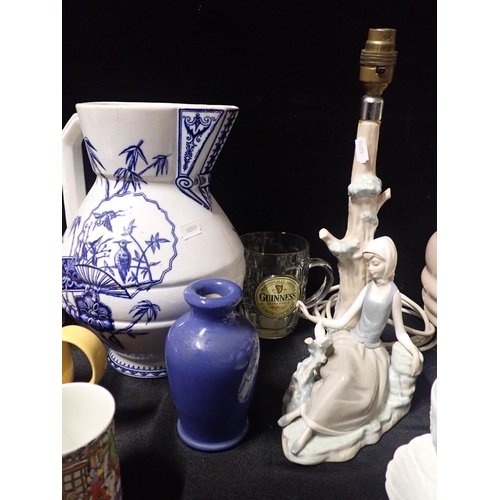 48 - A LLADRO FIGURAL TABLE LAMP

with other ceramics and glass including an Aesthetic movement wash stan... 