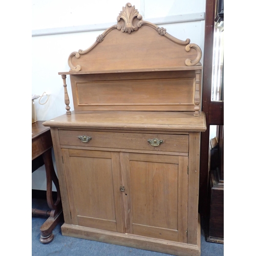 541 - A VICTORIAN CHIFFONIER, WITH SCROLLED BACK

99cm wide (stripped)