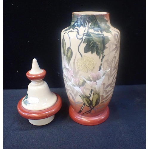 70 - A 19TH CENTURY KPM PORCELAIN 'EGG' TABLE OIL LAMP

the egg shaped reservoir painted with flowers, su... 