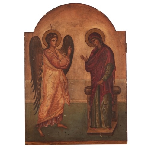 121 - EASTERN ORTHODOX SCHOOL, 20TH CENTURY An 'Eleusa' or 'Virgin of Tenderness' Icon

signed 