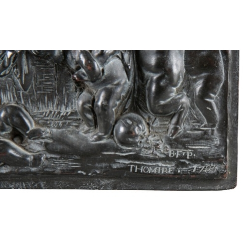 153 - PIERRE PHILIPPE THOMIRE (1751-1843) A bronzed copper plaque

cast in relief with a Bacchanalian scen... 