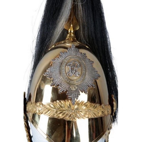 167 - A VICTORIAN 7TH (PRINCESS ROYAL'S) DRAGOON GUARDS OFFICER'S HELMET

1871 pattern, the diamond-cut fr... 