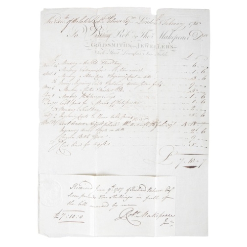 184 - FOUR 18TH CENTURY HANDWRITTEN RECEIPTS

comprising three early 18th century Milliners or Tailors exa... 