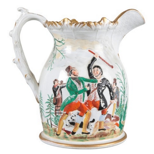 23 - A STAFFORDSHIRE POTTERY 'MURDER' JUG

19th century, decorated in relief with William Collier and his... 